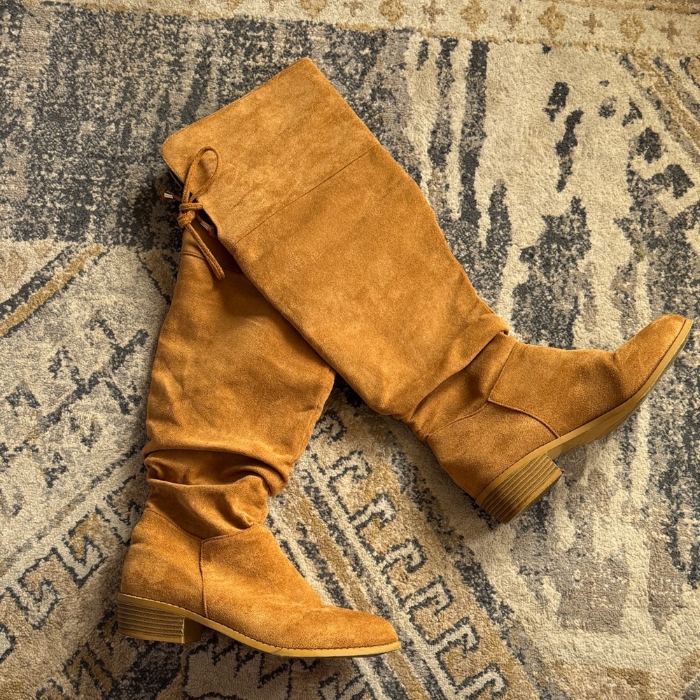 Women's Tall Suede Riding Boots - Tan